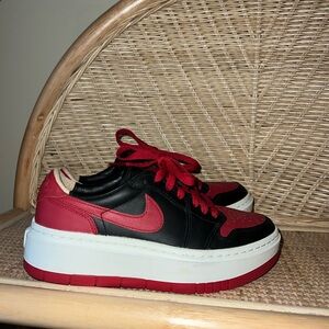 Nike Black and Red Sneakers with White Sole